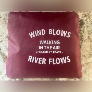 Maroon Travel Pouch with White Text- NWOT